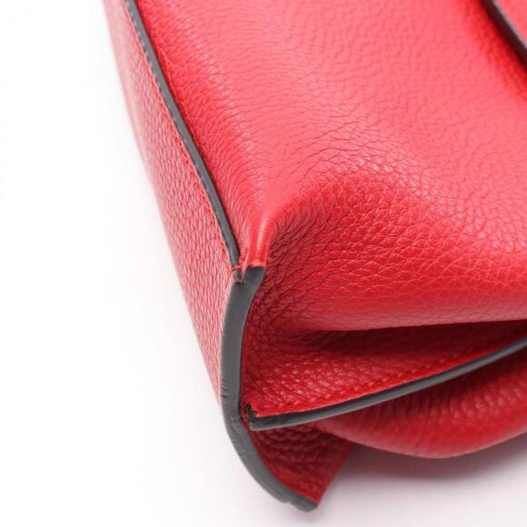 GUCCI Red Leather Bamboo Bag - Picture 6 of 8